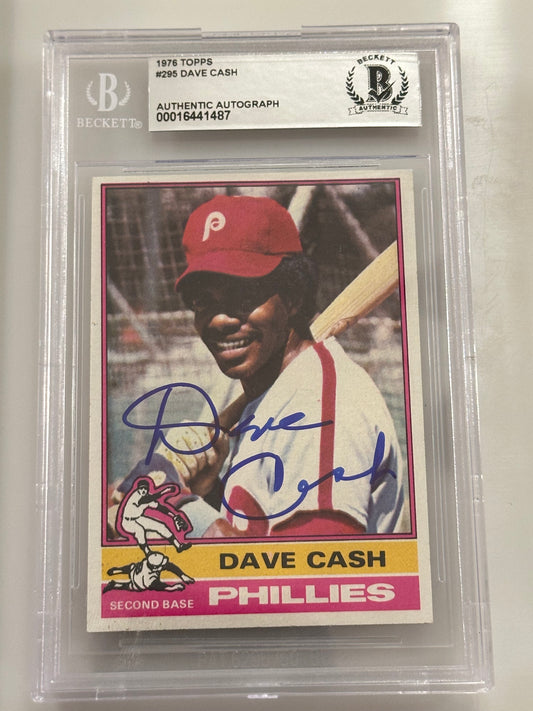 Dave Cash 1976 Topps Phillies Signed Baseball Card - Beckett