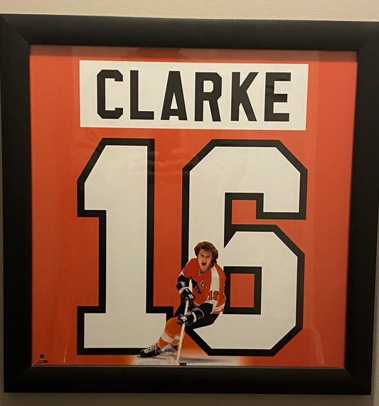 Bobby Clarke Framed Flyers Photos 20x20" "Uniframe"